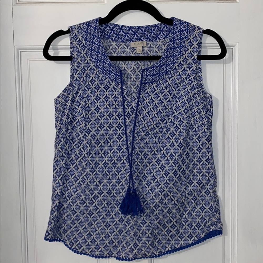 Blue Floral Talbots Tank Top